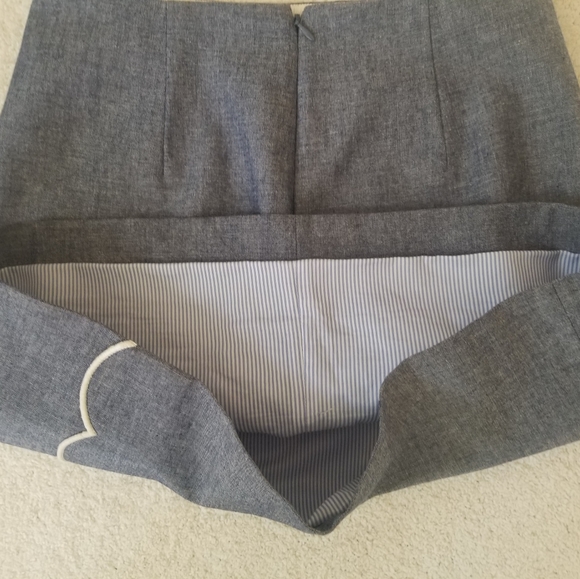 J. CREW Chambray Skirt w/Scalloped Detail | SZ 00 - Picture 5 of 10